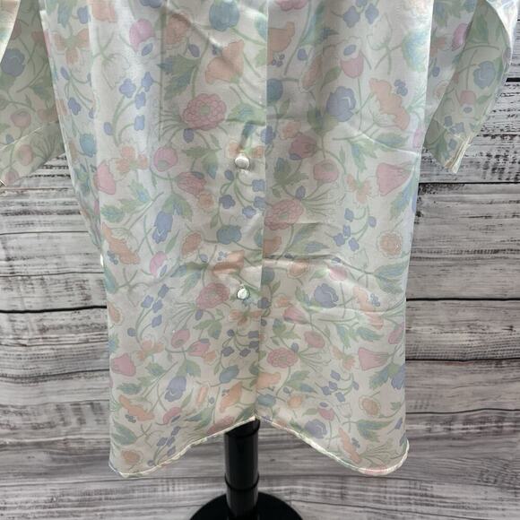 Vintage Erika Taylor Intimates Housecoat Dress Gown sz Medium Lace Collar Satin - Picture 8 of 12